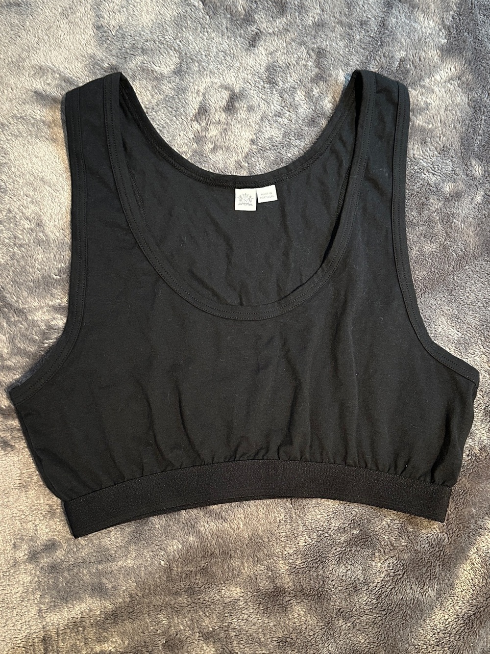 Sunspel Black Organic Cotton Racerback Lounge Bra Wirefree Soft Bralette Small